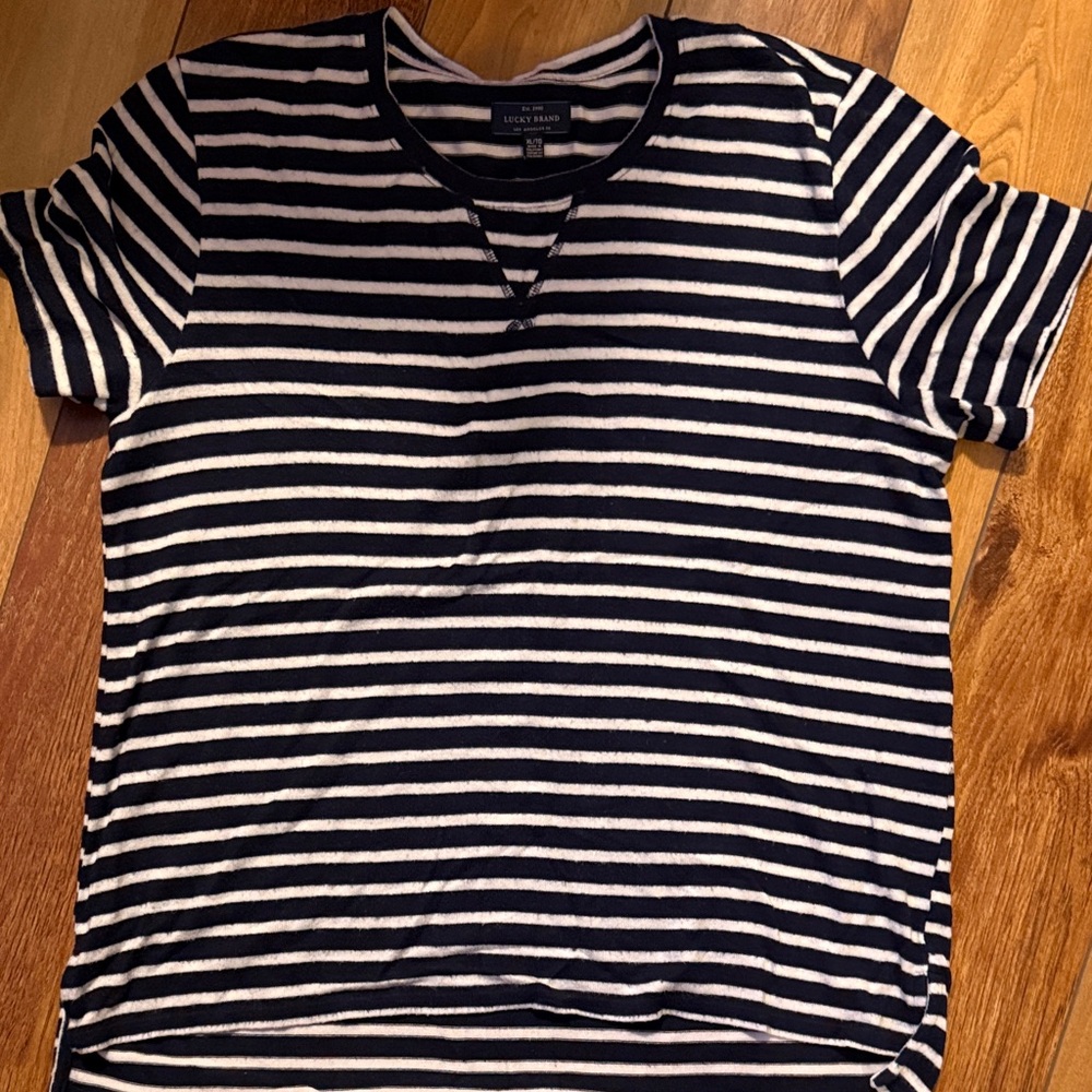 Lucky brand  Navy and White Striped Kids Tee